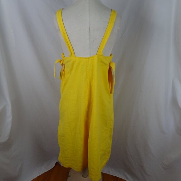 Mushroom Yellow Overall Dress with Pockets Size 15/16 - Picture 3 of 10